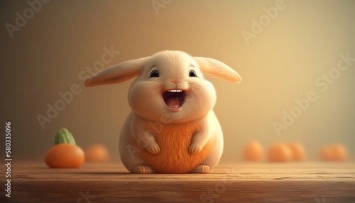 cute happy bunny. Created with Generative AI.