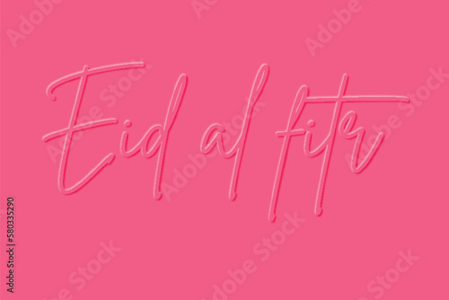 Pink Eid mubarak 3d editable text effect in neomorphic neomophisme emboss style