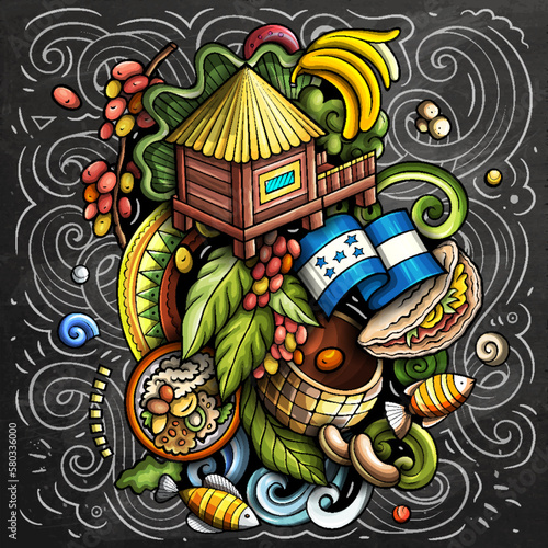 Honduras cartoon doodle funny illustration