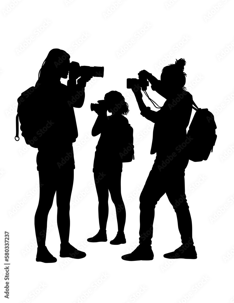 photographer with camera action pose silhouette
