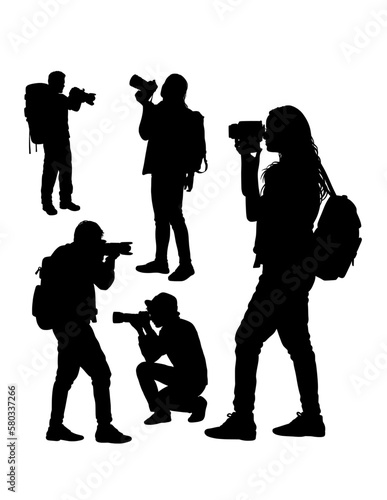 photographer with camera action pose silhouette
