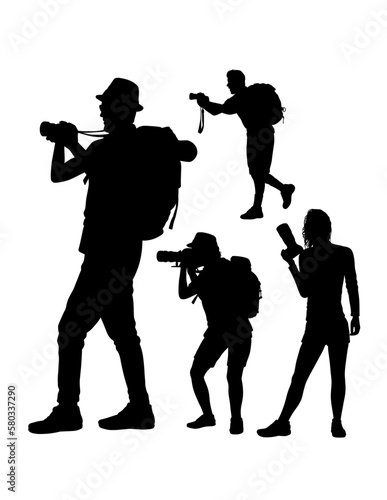 photographer with camera action pose silhouette 