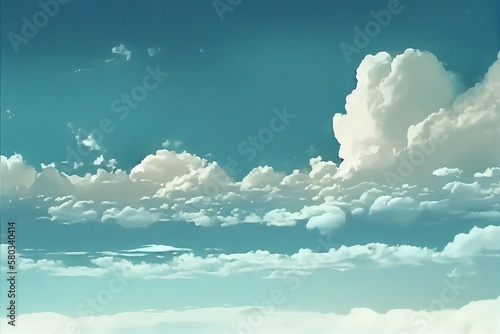 Blue Sky Landscape. A Serene Morning Skylight with white Cloudy Background