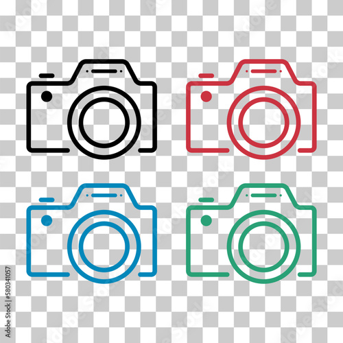 Set of Camera flat web icon, photography digital design, retro equipment symbol vector illustration