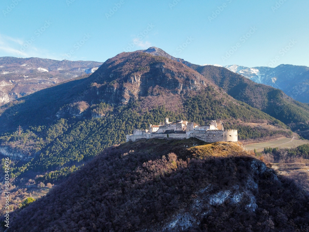 Obraz premium aerial view of Castel Beseno