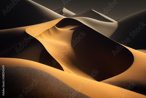 Dunas de areia do deserto IA Generativa photo