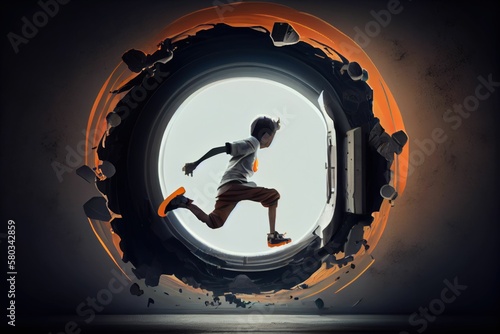 Portal jumper, jumping in an alternate reality Fototapet