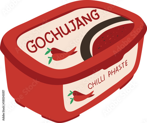 Doodle Gochujang Korea Seasoning Bottle Illustration
