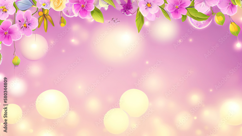 Spring background with flowers, in pink tones. generate by ai