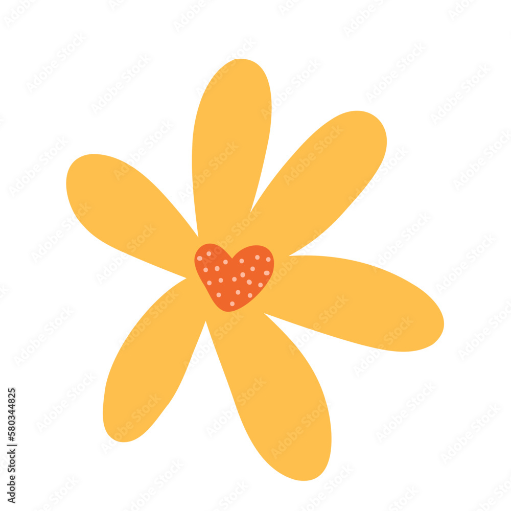 Vector illustration of a yellow flower. Vector illustration of a yellow flower.