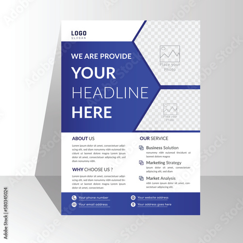 clean creative template and modern design. Corporate business flyer template design with gradient blue color. a4 page size free corporate flyer vector illustration image