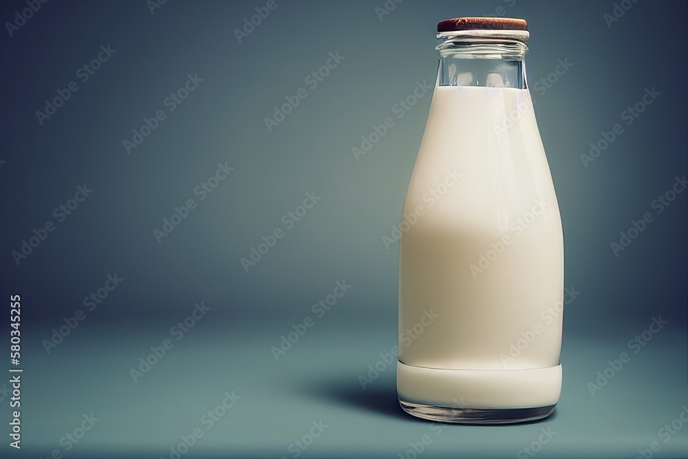 Milk bottle blurred background Generative AI Milk bottle blurred background Generative AI