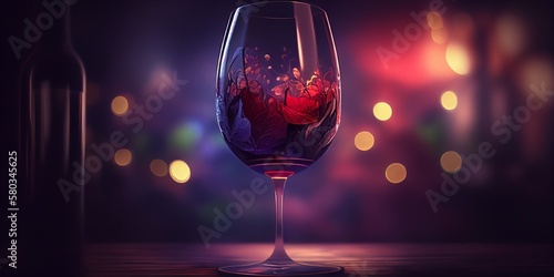 A shot of a glass of wine blurred background Generative AI