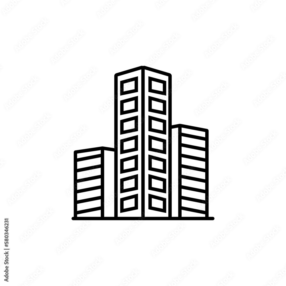 Buildings icon city, downtown flat icon for app web logo banner poster icon - SVG File