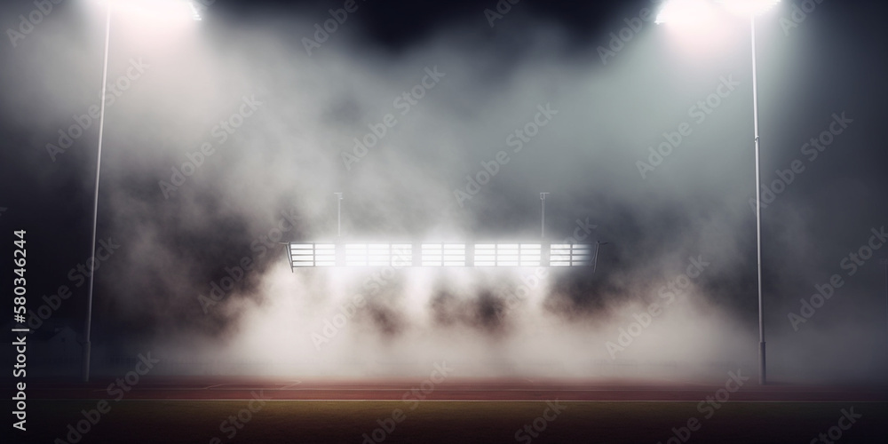 stadium lights and smoke Generative AI Stock Illustration Adobe Stock