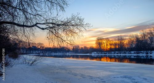 sunrise over the river