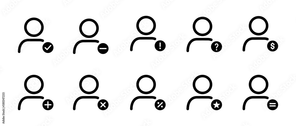 Employee line icons pack in a business representing new hires, additions, deductions from employees, finance and tax staff