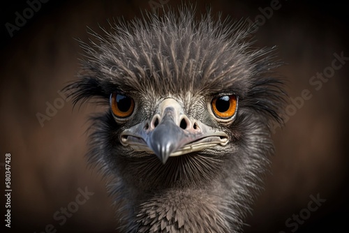 Fototapeta Capturing the Majestic Ostrich: A Close-Up Portrait of Africa's Flightless Bird: