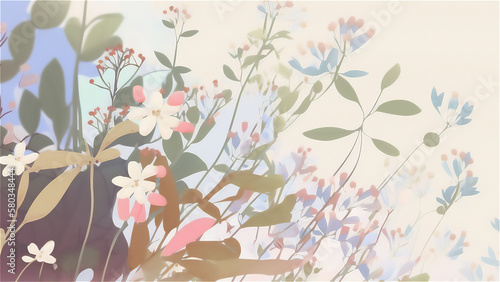 A floral background, wallpaper style, pastel colors