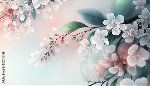 A floral background, wallpaper style, pastel colors