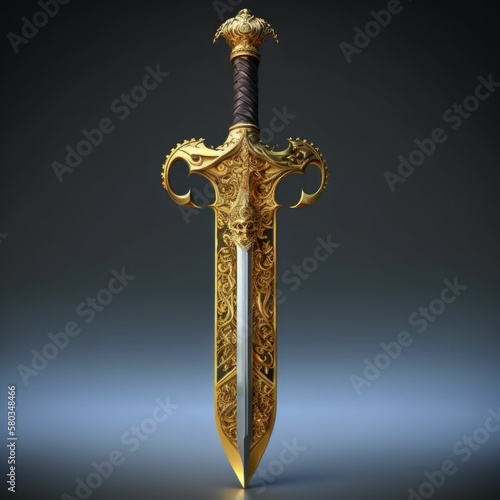 Fotografiet Fancy Sword with No Gold Accents: A Stunning Weapon for the Discerning Warrior