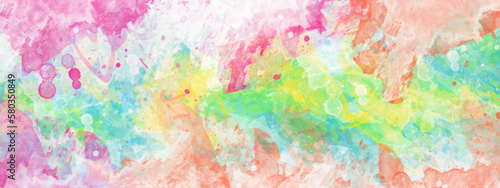 Abstract watercolor splashed on the paper. Multicolor watercolor background for textures. abstract watercolor painted background. © Song Long