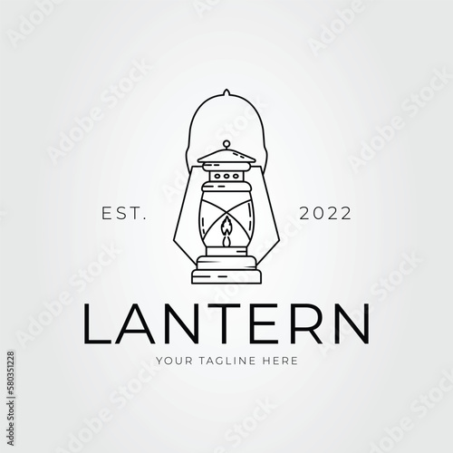 camp lantern or mining lamp logo vector illustration design photo