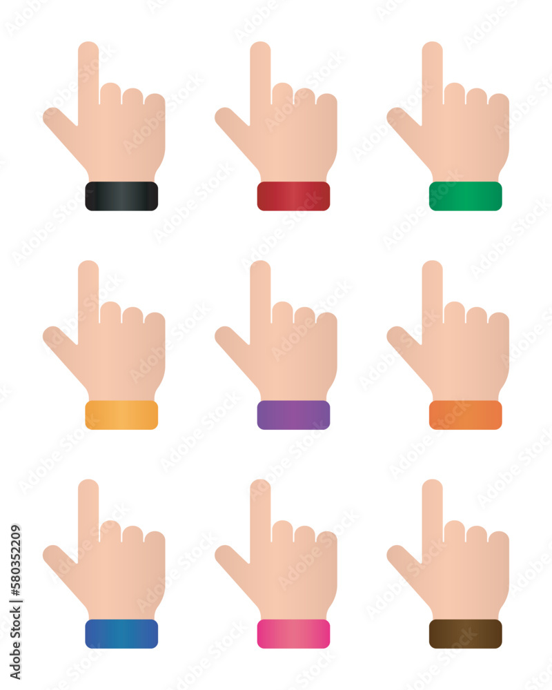 Hand Cursor Set Vector Hand Cursor Set Vector