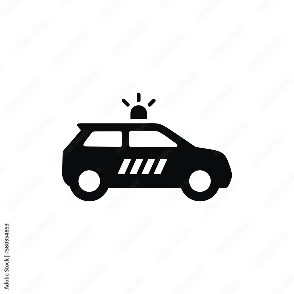Fototapeta premium Police car icon isolated on white background