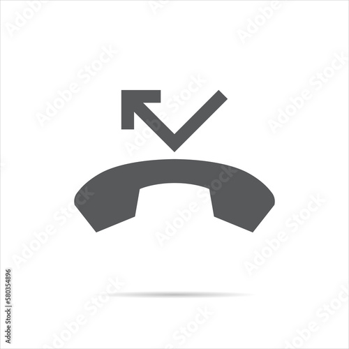 Missed call icon vector in flat style