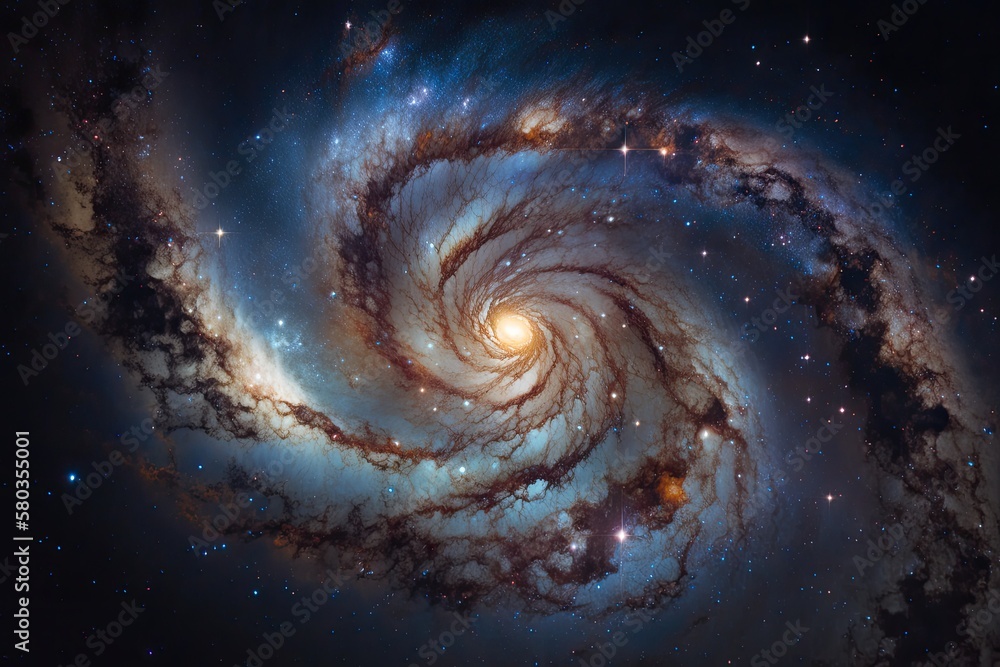 image of the Milky Way galaxy in close up, including stars and cosmic dust. Generative AI image of the Milky Way galaxy in close up, including stars and cosmic dust. Generative AI