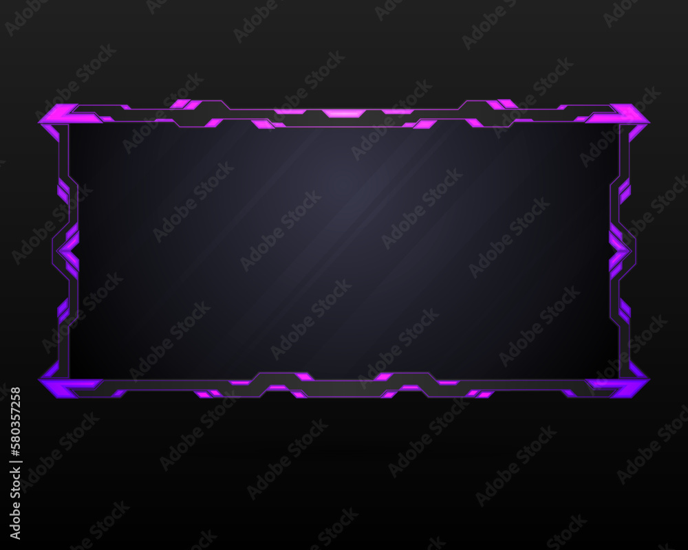 Futuristic live stream overlay game interface screen panel template for ...