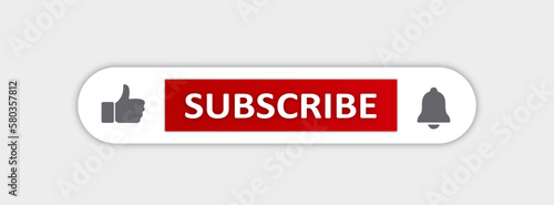Like and subscribe button. Subscribe icon isolated on white background. Social media icons vector illustration