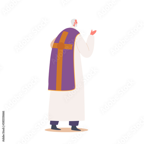 Priest Character, Spiritual Leader And Guide For The Catholic Community. Member Of Church who Perform Religious Rituals