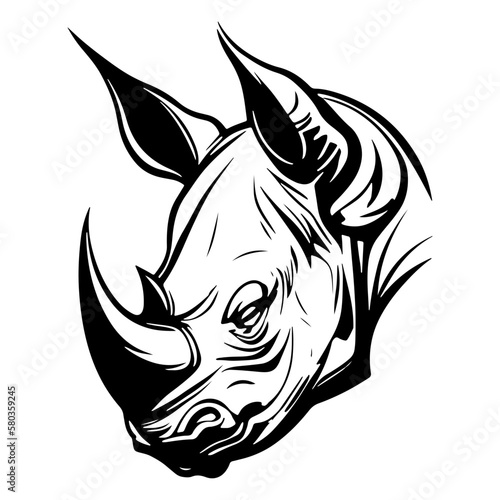Wallpaper Mural head of rhinoceros vector illustration, rhinoceros logo  Torontodigital.ca