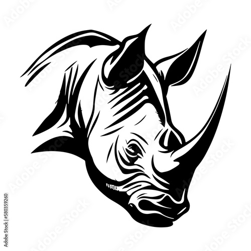 head of rhinoceros vector illustration, rhinoceros logo 