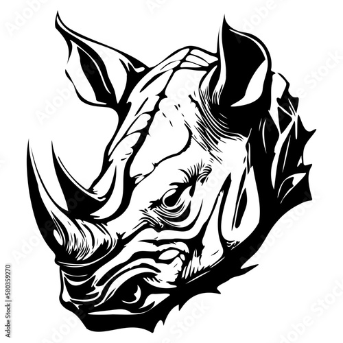 head of rhinoceros vector illustration, rhinoceros logo 