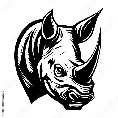 head of rhinoceros vector illustration, rhinoceros logo 