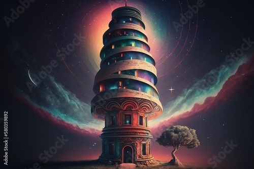 The awesome tower of logical conclusions Generative AI photo