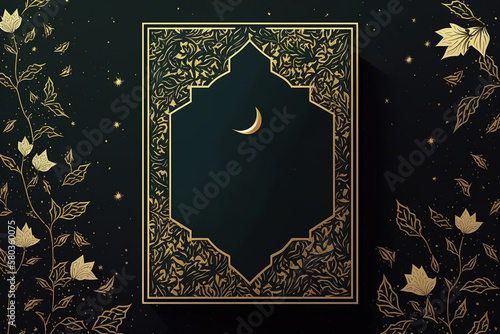 Wishing Card for Ramadan Eid Generative AI photo