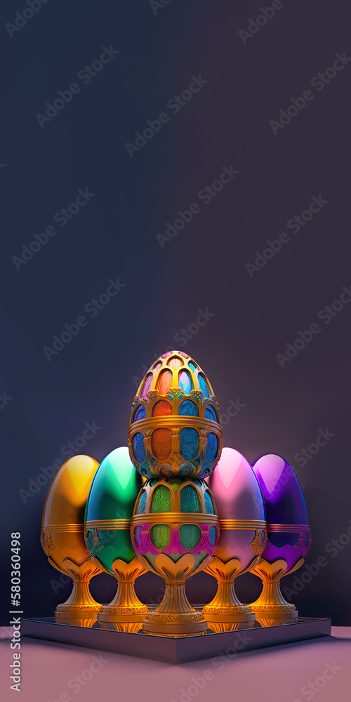 Easter Concept with Designer Eggs.