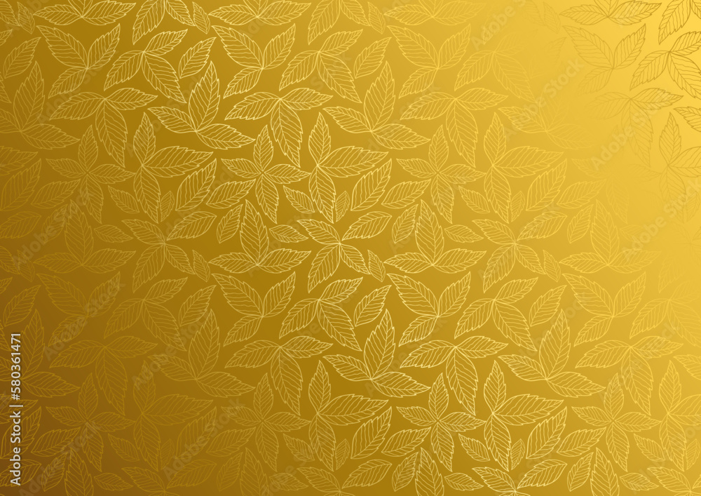 Luxurious golden leaves seamless pattern Luxurious golden leaves seamless pattern
