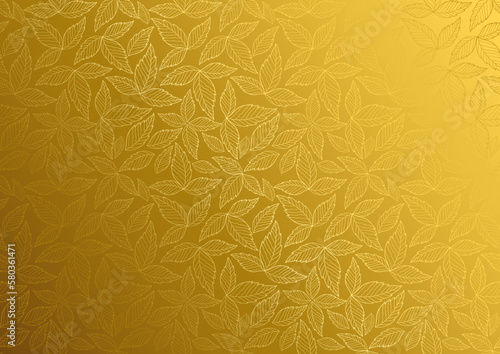 Luxurious golden leaves seamless pattern