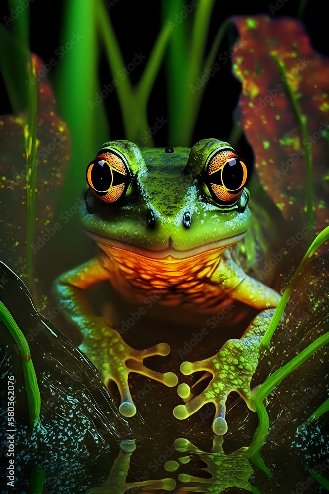 a frog in the wild nature a frog in the wild nature