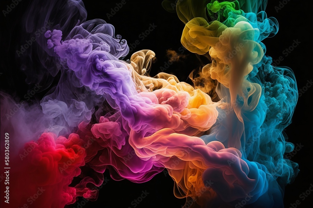 A Multicolored Abstract Smoke Photo for Vibrant Backgrounds and Wallpapers. Generative AI