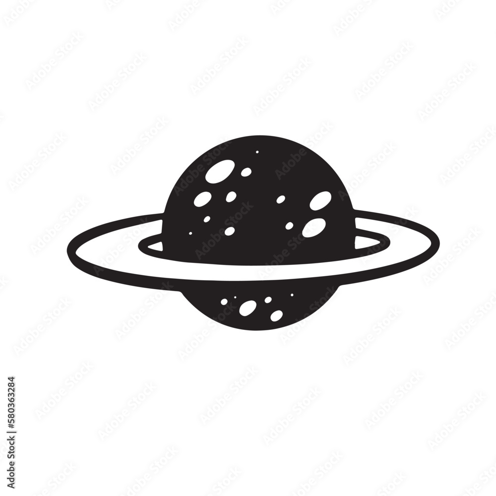 The Saturn is space by hand, for posters, stickers and any design. Isolated on a white background. Vector illustration with doodles. The Saturn is space by hand, for posters, stickers and any design. Isolated on a white background. Vector illustration with doodles.