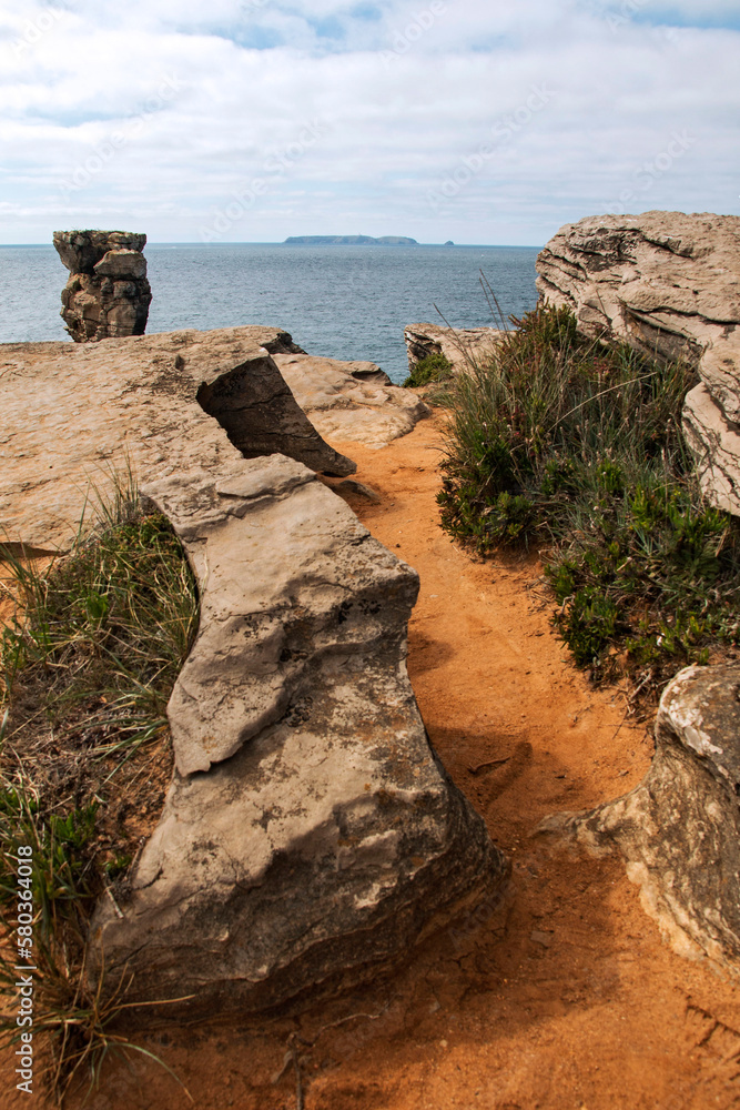 Coast of Portugal, cliffs in the Atlantic Ocean