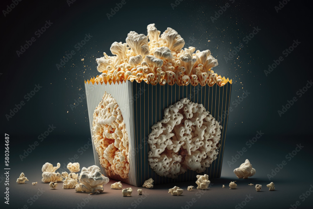 popcorn in a glass created with Generative AI technology popcorn in a glass created with Generative AI technology