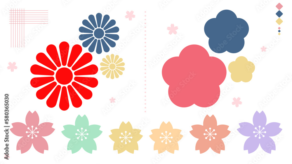 Japanese style flower symbol ,symbol of Japan ,Vector illustration EPS 10 Japanese style flower symbol ,symbol of Japan ,Vector illustration EPS 10