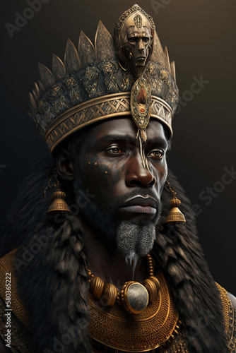 African king portrait. Generative AI